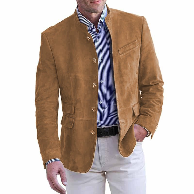 Men's Business Casual Suit Jacket Autumn Winter Fashion Commuter Daily Basic Blazer Solid Stand Collar Jacket Men's Clothing | Luxury Home Accessories | Heulog Glow
