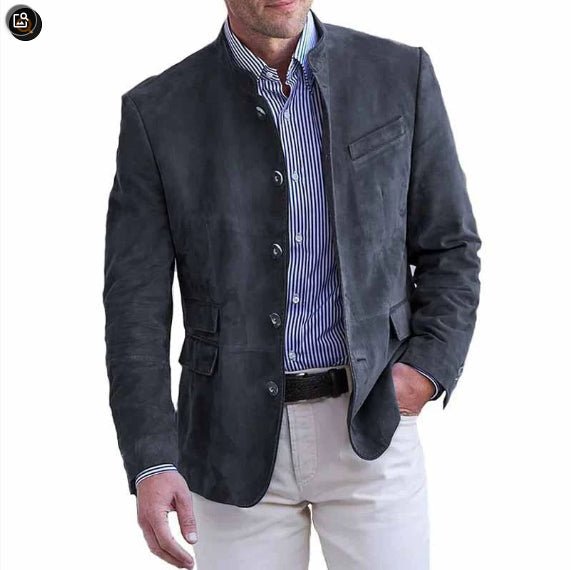 Men's Business Casual Suit Jacket Autumn Winter Fashion Commuter Daily Basic Blazer Solid Stand Collar Jacket Men's Clothing | Luxury Home Accessories | Heulog Glow