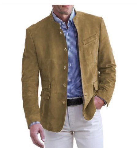 Men's Business Casual Suit Jacket Autumn Winter Fashion Commuter Daily Basic Blazer Solid Stand Collar Jacket Men's Clothing | Luxury Home Accessories | Heulog Glow