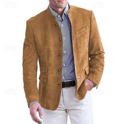 Men's Business Casual Suit Jacket Autumn Winter Fashion Commuter Daily Basic Blazer Solid Stand Collar Jacket Men's Clothing | Luxury Home Accessories | Heulog Glow