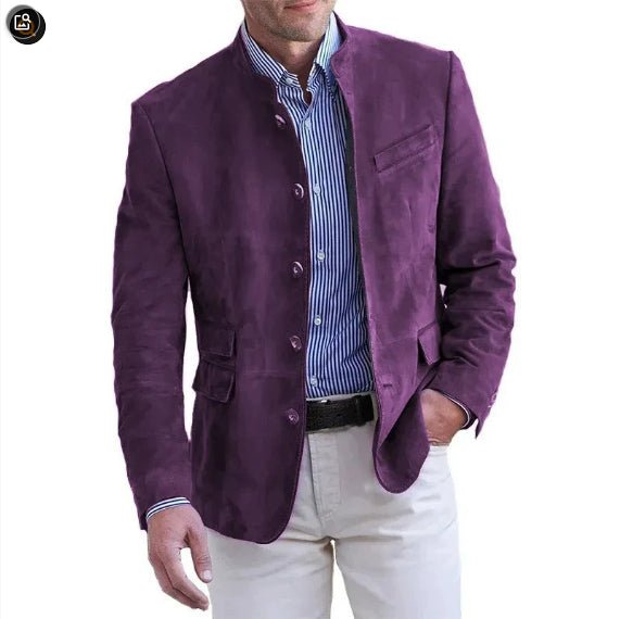 Men's Business Casual Suit Jacket Autumn Winter Fashion Commuter Daily Basic Blazer Solid Stand Collar Jacket Men's Clothing | Luxury Home Accessories | Heulog Glow