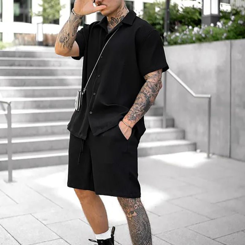 Men's Casual And Comfortable Polo Short-sleeved Shorts Suit | Luxury Home Accessories | Heulog Glow
