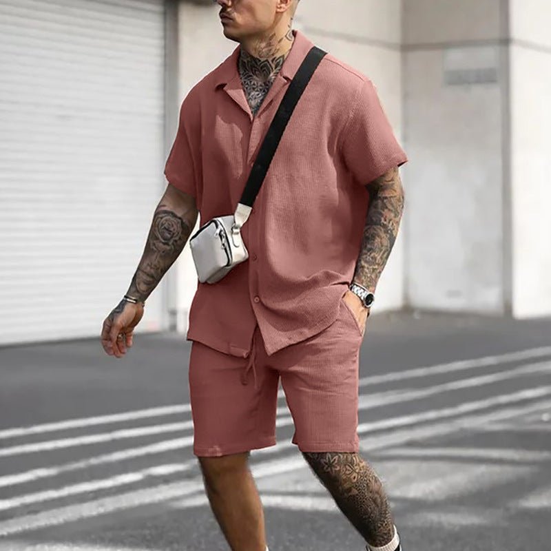 Men's Casual And Comfortable Polo Short-sleeved Shorts Suit | Luxury Home Accessories | Heulog Glow