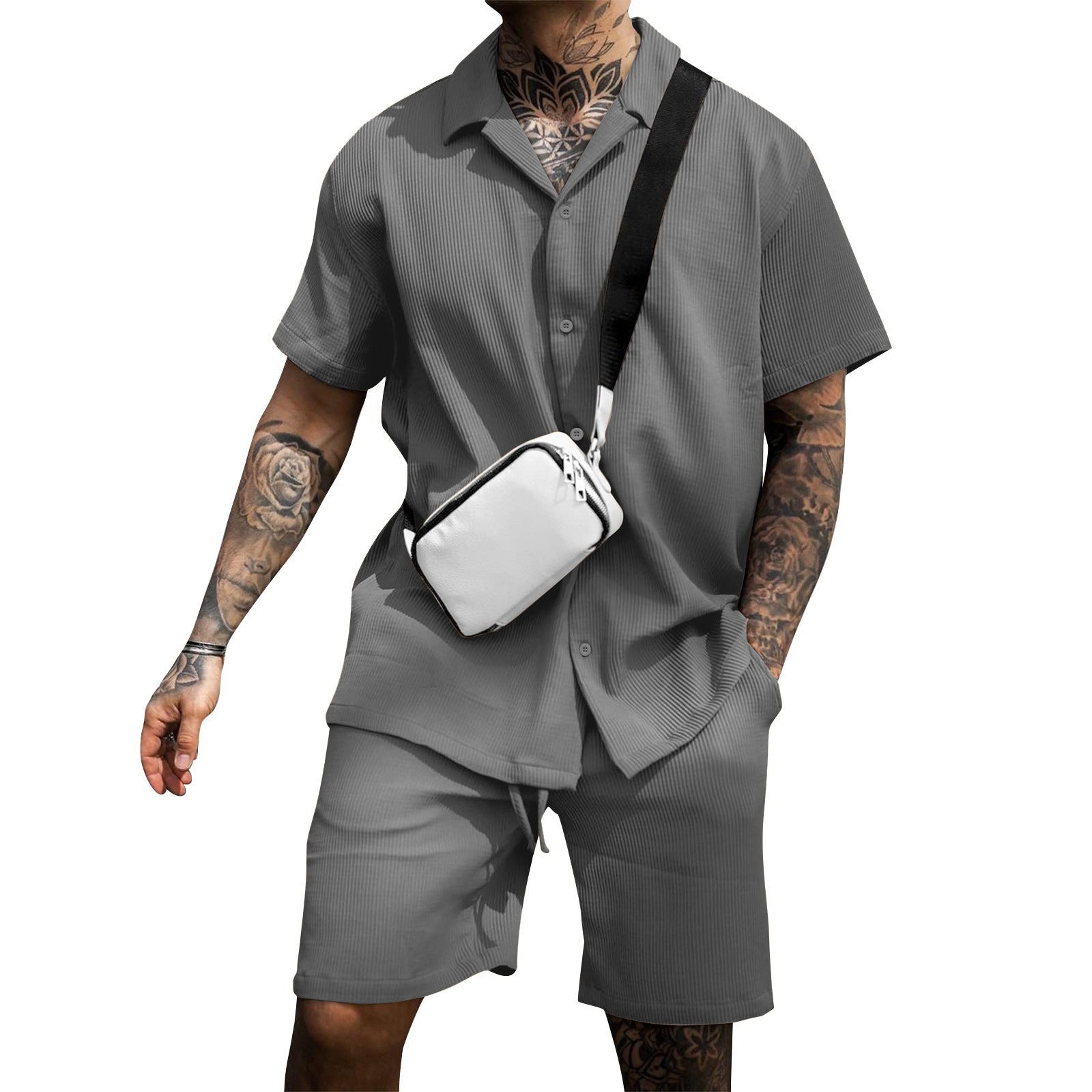 Men's Casual And Comfortable Polo Short-sleeved Shorts Suit | Luxury Home Accessories | Heulog Glow