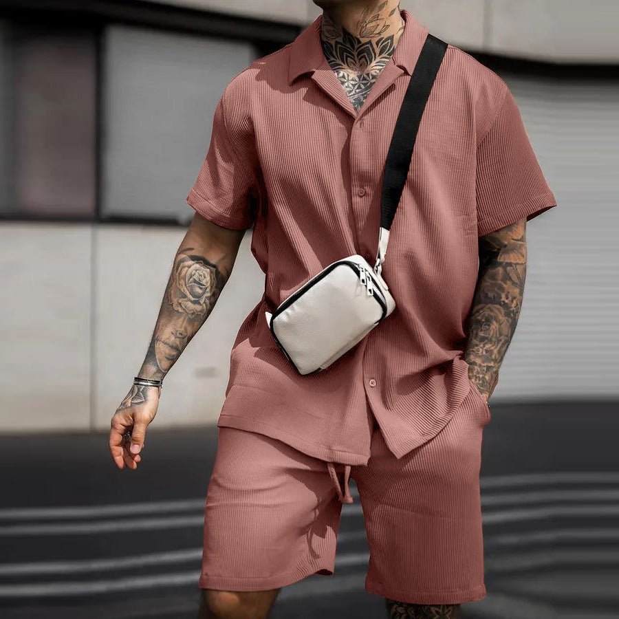 Men's Casual And Comfortable Polo Short-sleeved Shorts Suit | Luxury Home Accessories | Heulog Glow