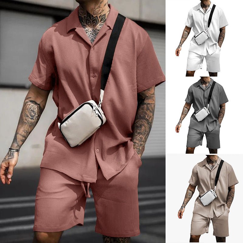 Men's Casual And Comfortable Polo Short-sleeved Shorts Suit | Luxury Home Accessories | Heulog Glow