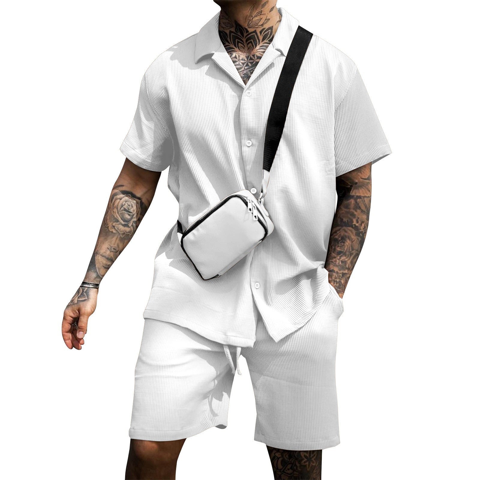 Men's Casual And Comfortable Polo Short-sleeved Shorts Suit | Luxury Home Accessories | Heulog Glow