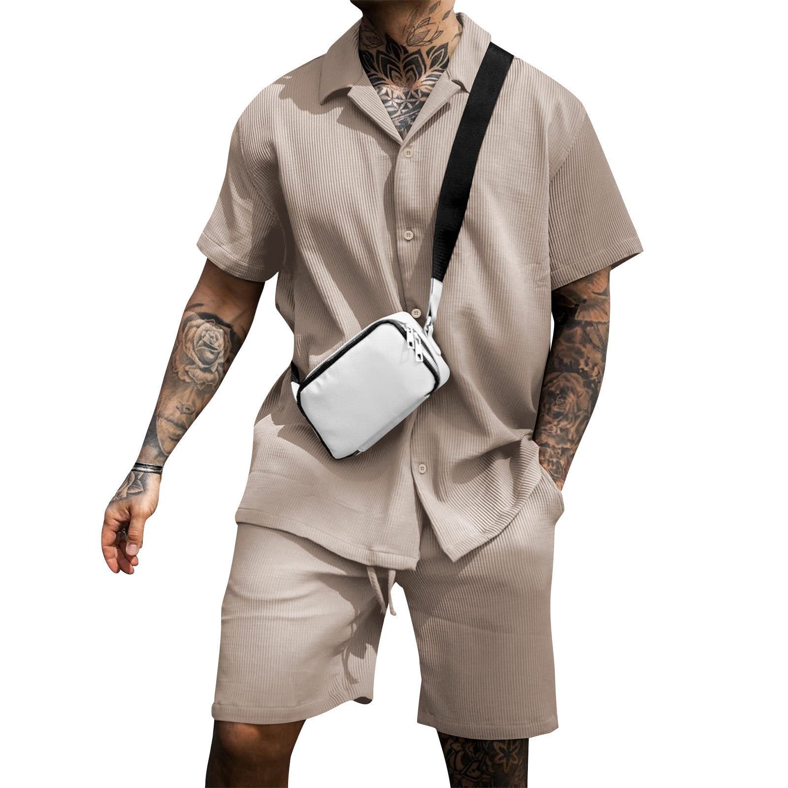 Men's Casual And Comfortable Polo Short-sleeved Shorts Suit | Luxury Home Accessories | Heulog Glow
