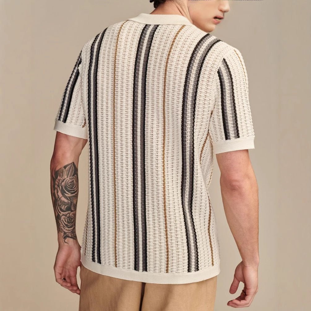 Men's Casual Hollow-out Knitted POLO Cardigan | Luxury Home Accessories | Heulog Glow