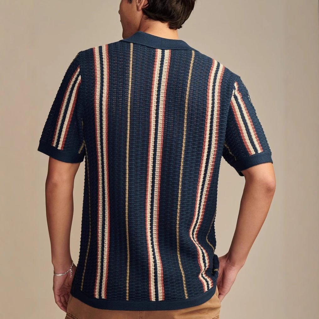 Men's Casual Hollow-out Knitted POLO Cardigan | Luxury Home Accessories | Heulog Glow
