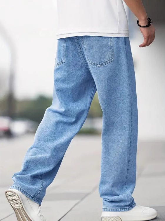 Men's Denim Loose Straight Casual Trousers | Luxury Home Accessories | Heulog Glow