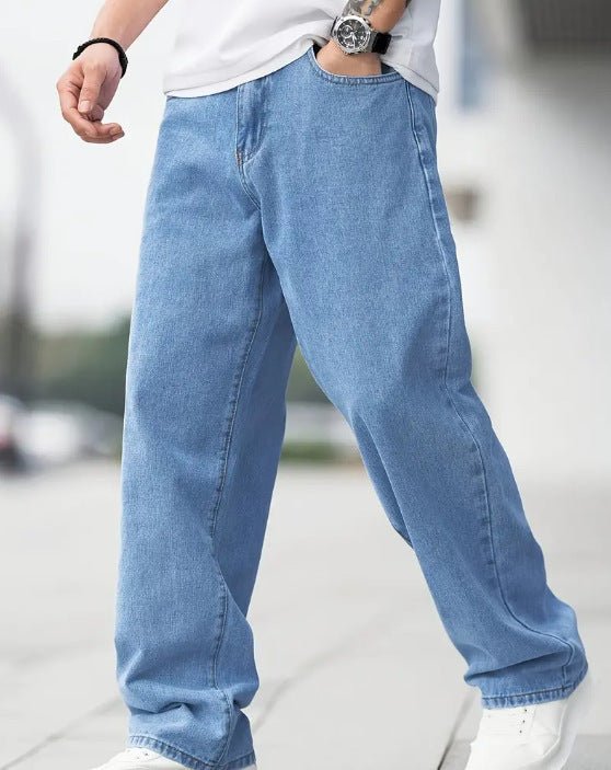 Men's Denim Loose Straight Casual Trousers | Luxury Home Accessories | Heulog Glow