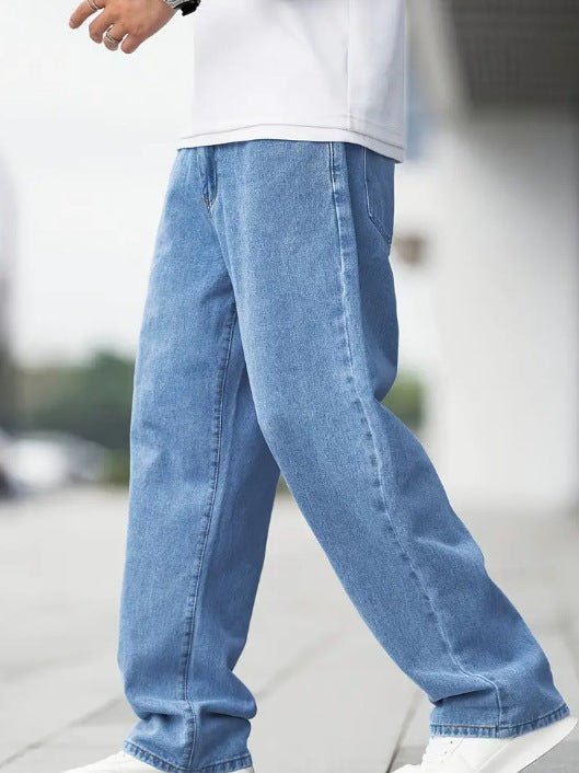Men's Denim Loose Straight Casual Trousers | Luxury Home Accessories | Heulog Glow