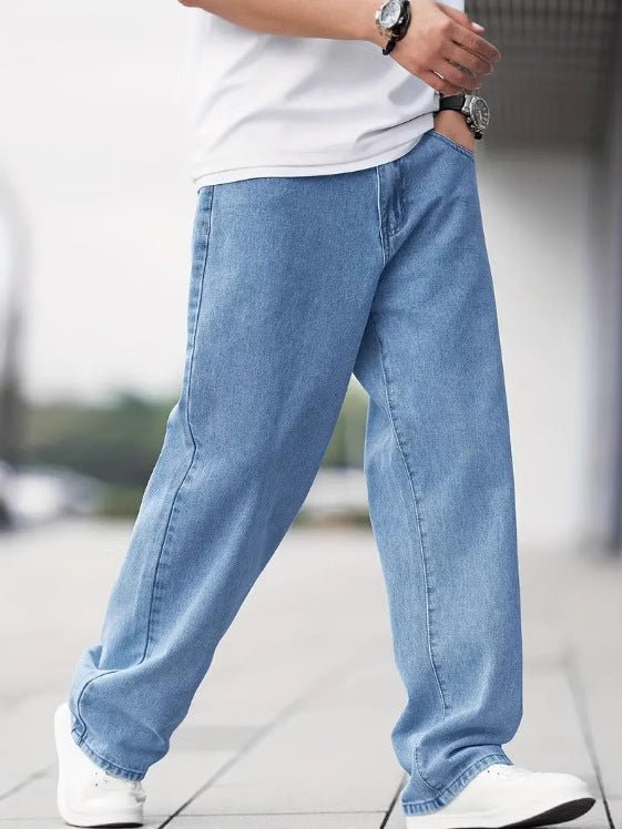 Men's Denim Loose Straight Casual Trousers | Luxury Home Accessories | Heulog Glow