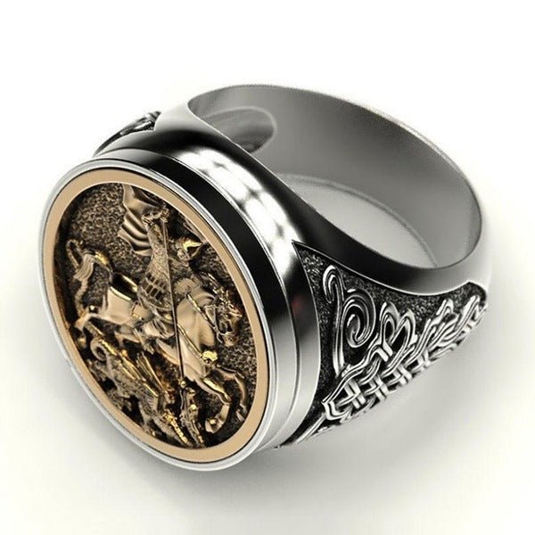 Men's Domineering Knight Silver Plated Finger Ring Day Gift | Luxury Home Accessories | Heulog Glow
