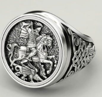 Men's Domineering Knight Silver Plated Finger Ring Day Gift | Luxury Home Accessories | Heulog Glow
