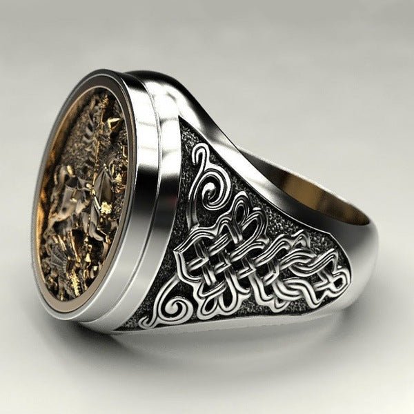 Men's Domineering Knight Silver Plated Finger Ring Day Gift | Luxury Home Accessories | Heulog Glow