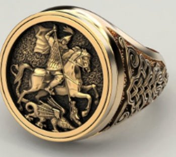 Men's Domineering Knight Silver Plated Finger Ring Day Gift | Luxury Home Accessories | Heulog Glow
