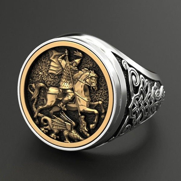 Men's Domineering Knight Silver Plated Finger Ring Day Gift | Luxury Home Accessories | Heulog Glow
