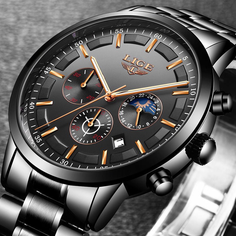 Men's Fashion Waterproof Moon Quartz Business Sports Watch | Luxury Home Accessories | Heulog Glow