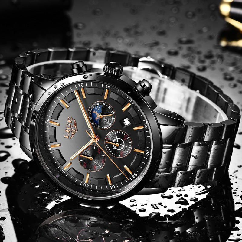Men's Fashion Waterproof Moon Quartz Business Sports Watch | Luxury Home Accessories | Heulog Glow