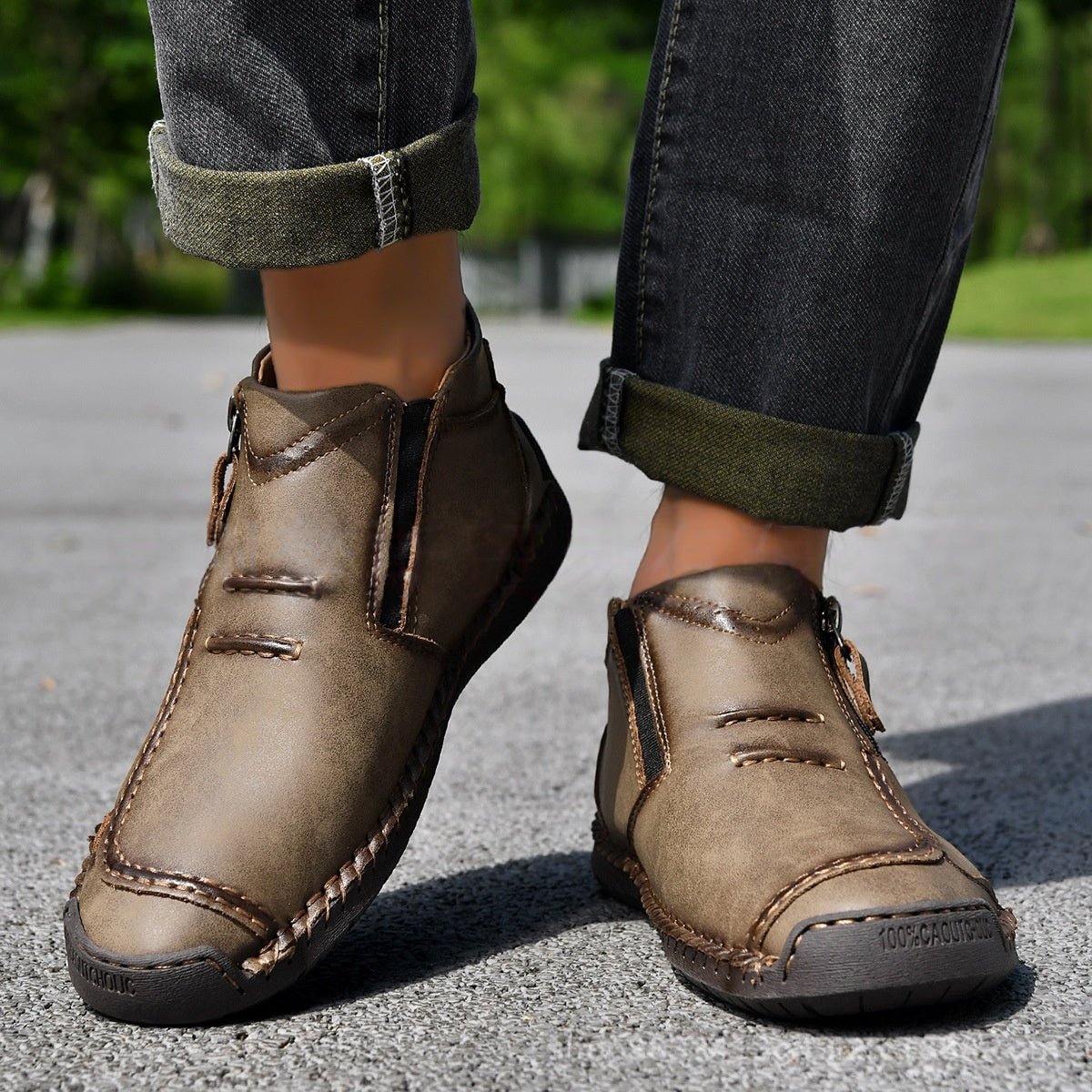 Men's Flats Ankle Boots Fashion Casual Side-zipper Boot Temperament Commuter Shoes | Luxury Home Accessories | Heulog Glow