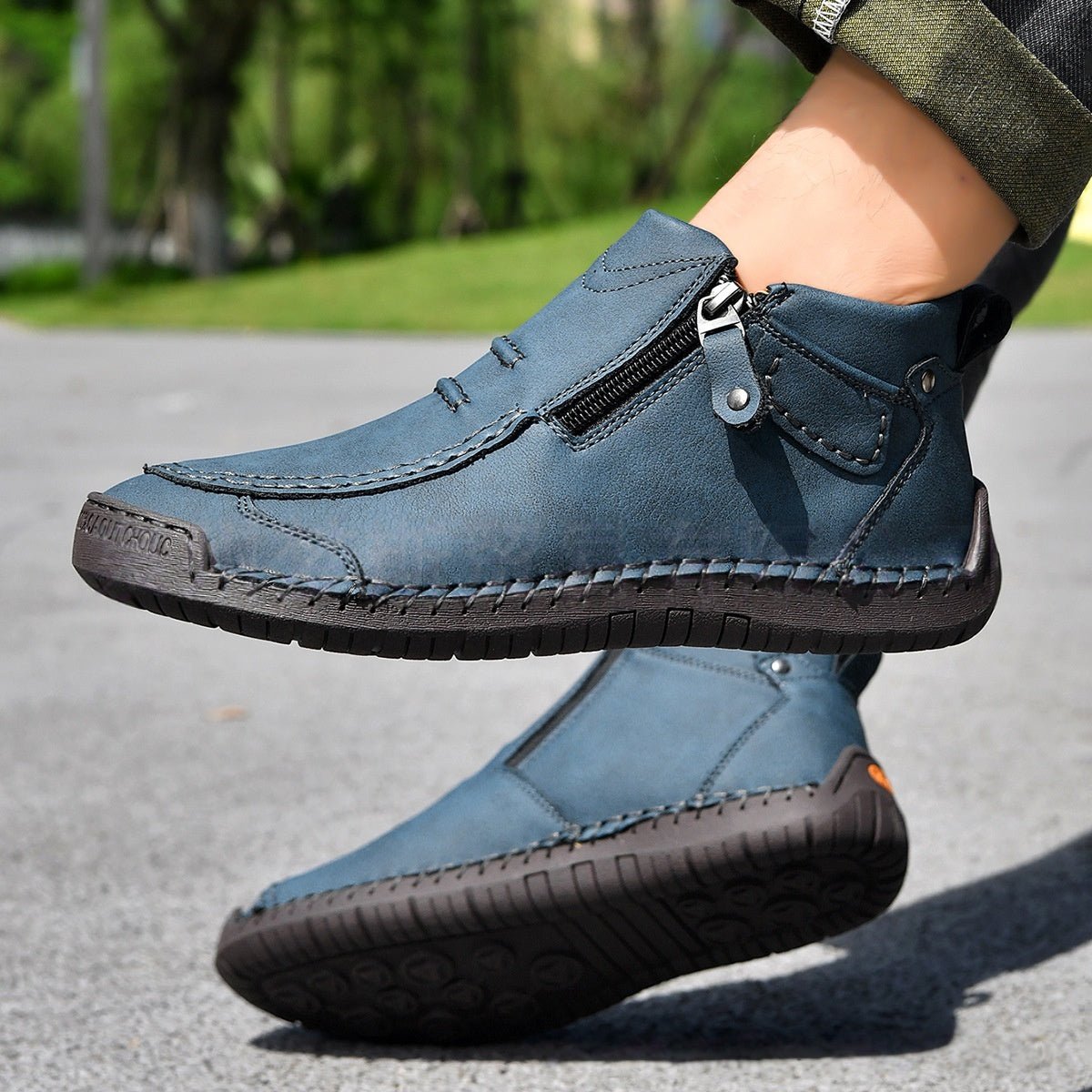Men's Flats Ankle Boots Fashion Casual Side-zipper Boot Temperament Commuter Shoes | Luxury Home Accessories | Heulog Glow