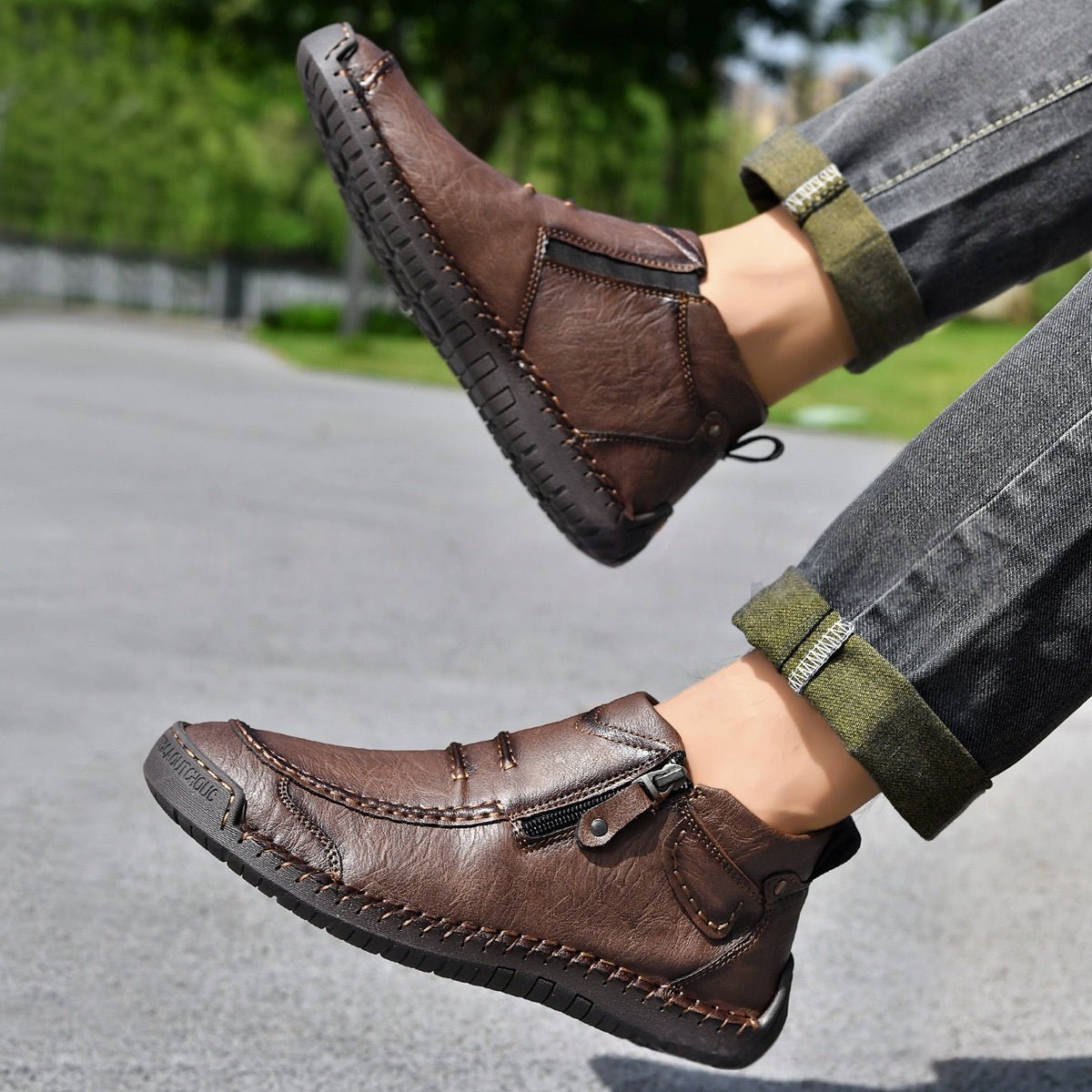 Men's Flats Ankle Boots Fashion Casual Side-zipper Boot Temperament Commuter Shoes | Luxury Home Accessories | Heulog Glow