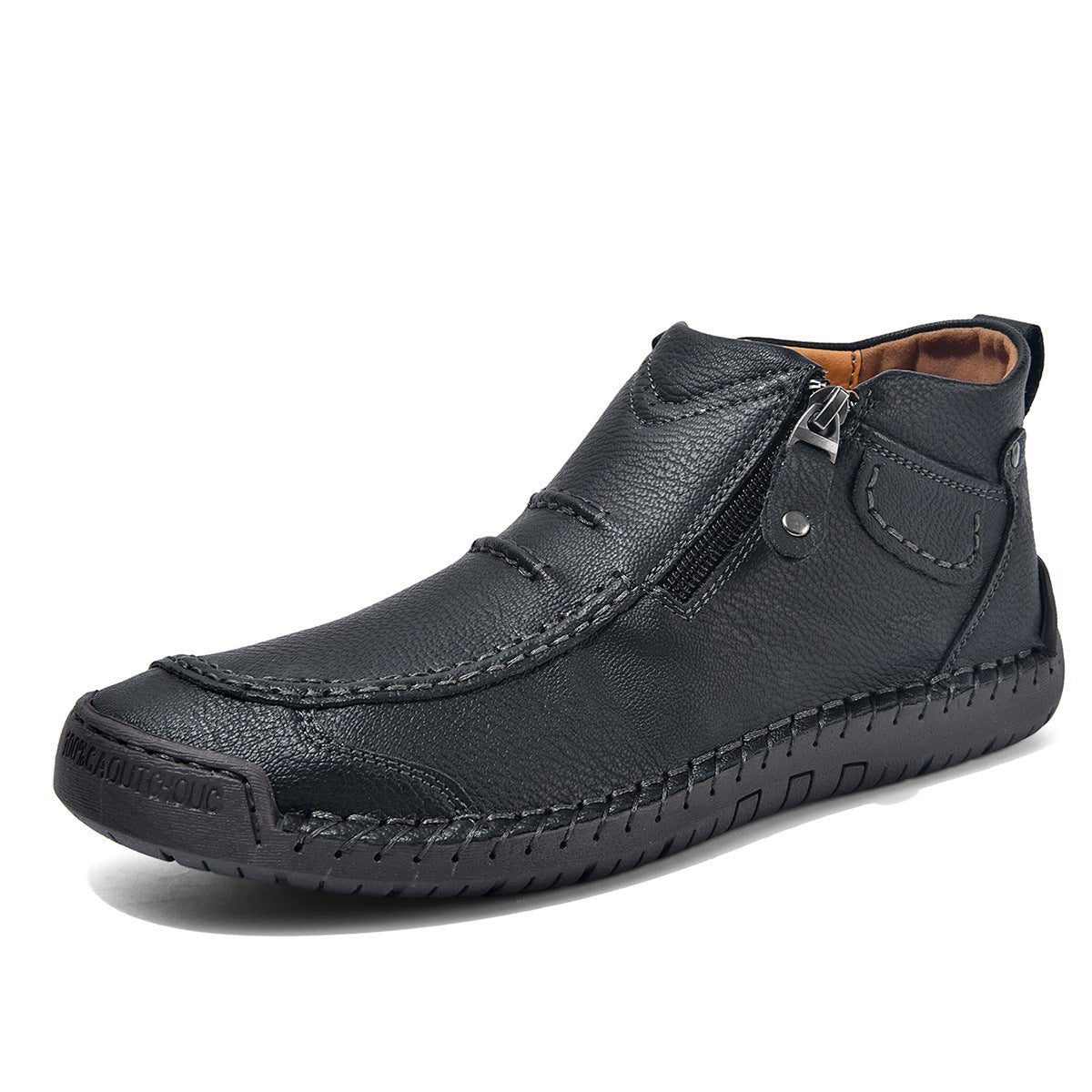 Men's Flats Ankle Boots Fashion Casual Side-zipper Boot Temperament Commuter Shoes | Luxury Home Accessories | Heulog Glow