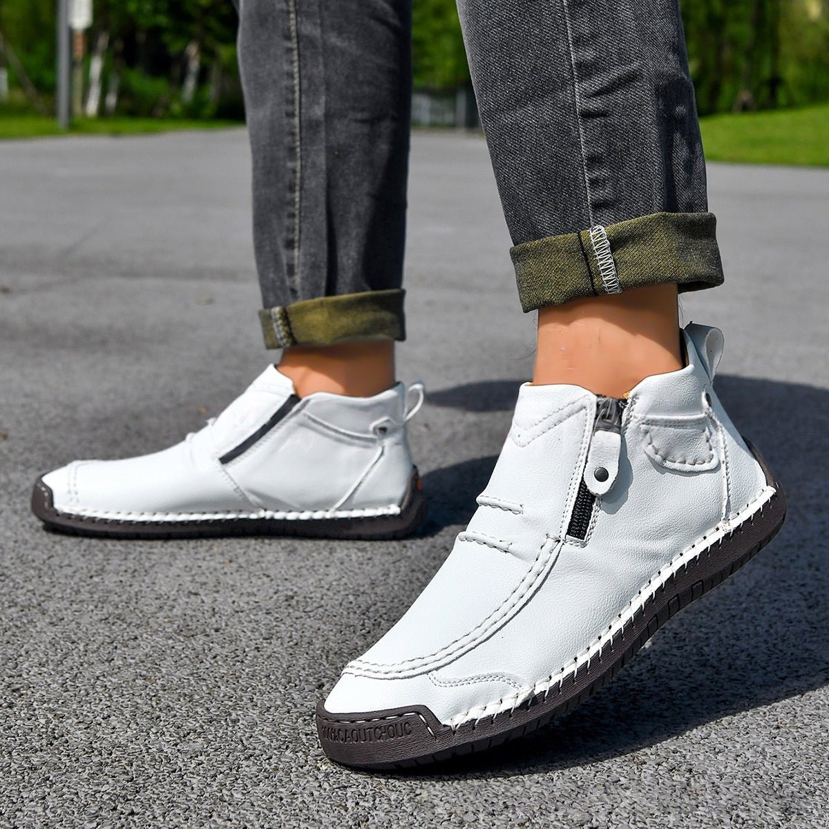 Men's Flats Ankle Boots Fashion Casual Side-zipper Boot Temperament Commuter Shoes | Luxury Home Accessories | Heulog Glow