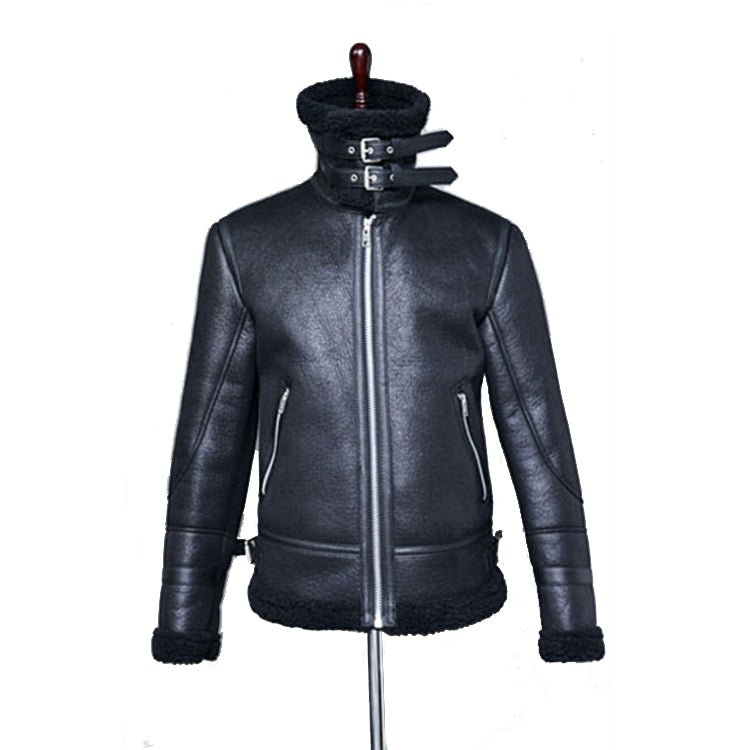Men's Jacket Winter Highneck Warm Fur Liner Lapel Leather Zipper | Luxury Home Accessories | Heulog Glow