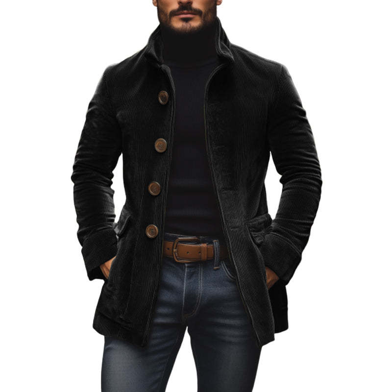 Men's Jacket Winter Stand Collar Button-up Coat Casual Blazer Outerwear Clothing | Luxury Home Accessories | Heulog Glow