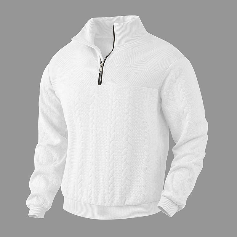 Men's Jacquard Fall Winter Long-sleeved Warm Pullover Hoodies Quarter-Zip Design Fashion Tops | Luxury Home Accessories | Heulog Glow