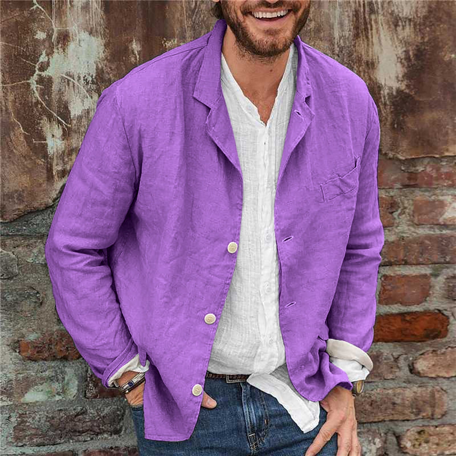 Men's Long-sleeved Shirts Versatile Casual Loose Jacket Top | Luxury Home Accessories | Heulog Glow