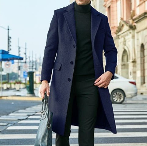 Men's Long Sleeved Woolen Coat | Luxury Home Accessories | Heulog Glow