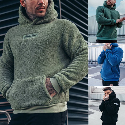 Men's Plush Hoodies Sweatshirt With Big Pocket Fashion Long-sleeved Pullover Hooded Top Solid Clothing | Luxury Home Accessories | Heulog Glow