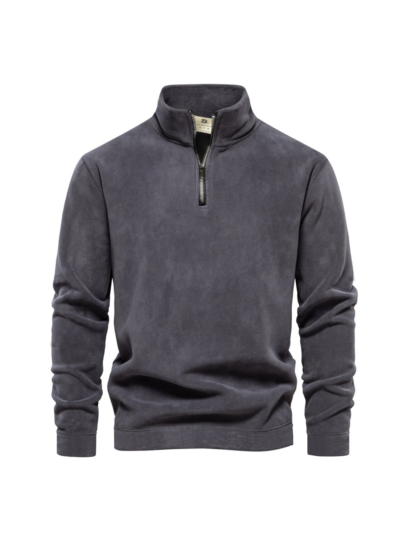 Men's Polar Fleece Top Pure Color Simple Casual Stand Collar Pullover Sweater | Luxury Home Accessories | Heulog Glow