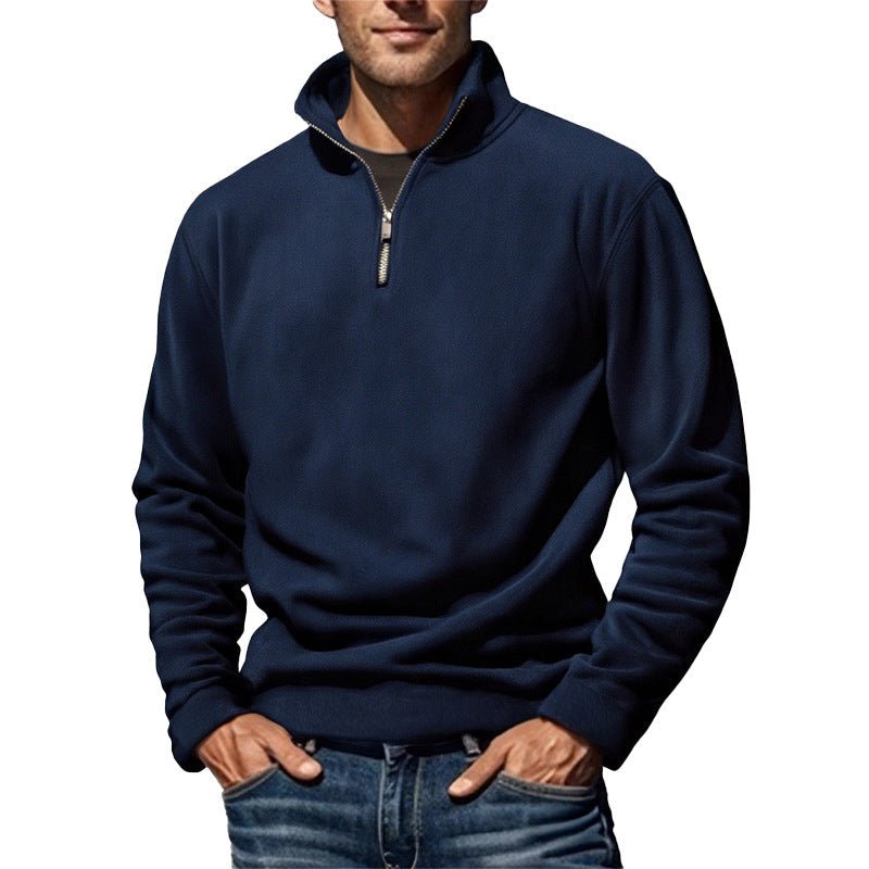 Men's Polar Fleece Top Pure Color Simple Casual Stand Collar Pullover Sweater | Luxury Home Accessories | Heulog Glow
