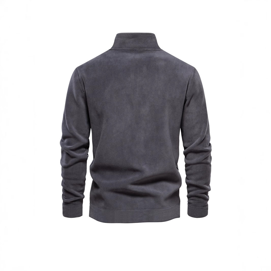 Men's Polar Fleece Top Pure Color Simple Casual Stand Collar Pullover Sweater | Luxury Home Accessories | Heulog Glow