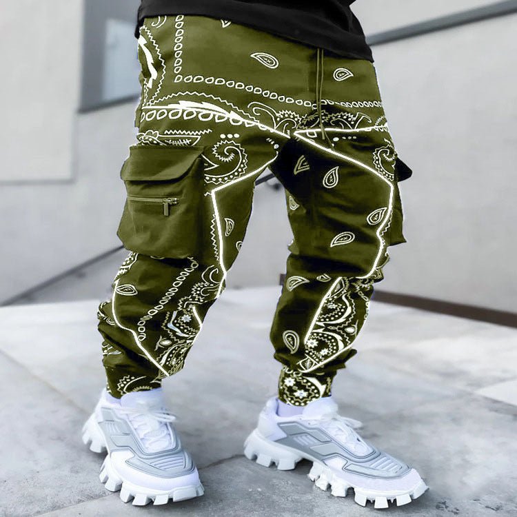 Men's Print Trousers Loose Bloomers Casual Wide-Leg Harem Pants | Luxury Home Accessories | Heulog Glow