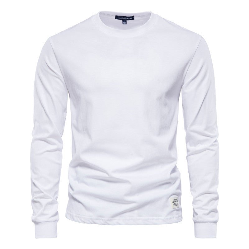 Men's Solid Color Round Neck Long-sleeved Top T-shirt | Luxury Home Accessories | Heulog Glow