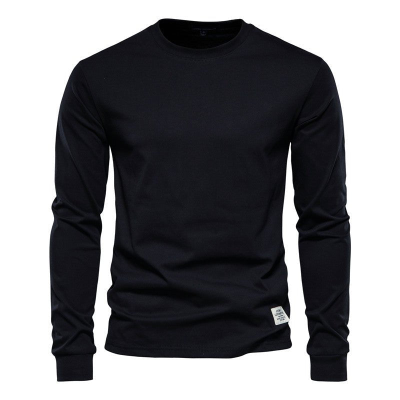 Men's Solid Color Round Neck Long-sleeved Top T-shirt | Luxury Home Accessories | Heulog Glow