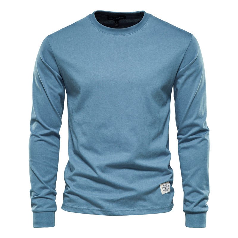 Men's Solid Color Round Neck Long-sleeved Top T-shirt | Luxury Home Accessories | Heulog Glow
