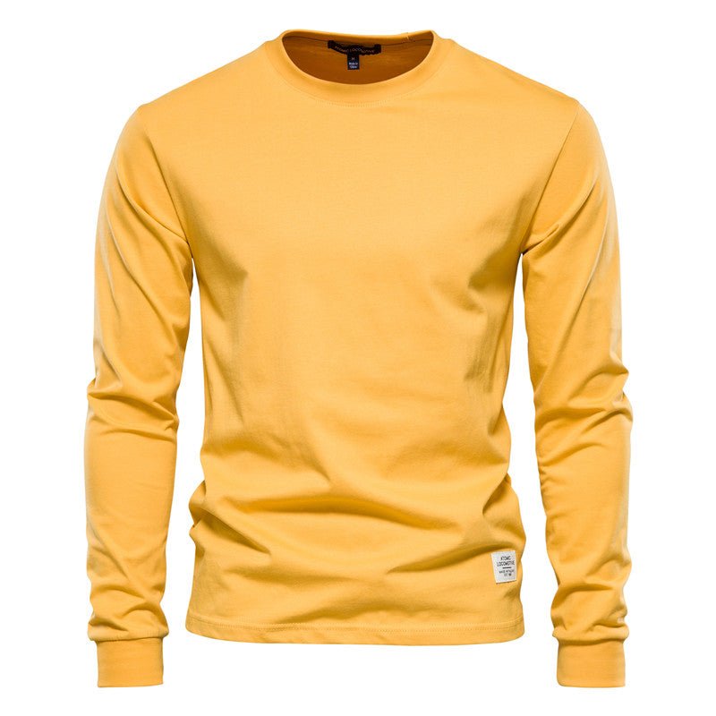 Men's Solid Color Round Neck Long-sleeved Top T-shirt | Luxury Home Accessories | Heulog Glow