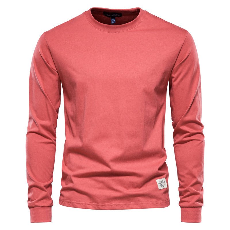 Men's Solid Color Round Neck Long-sleeved Top T-shirt | Luxury Home Accessories | Heulog Glow