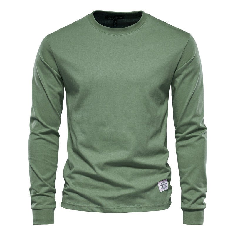 Men's Solid Color Round Neck Long-sleeved Top T-shirt | Luxury Home Accessories | Heulog Glow