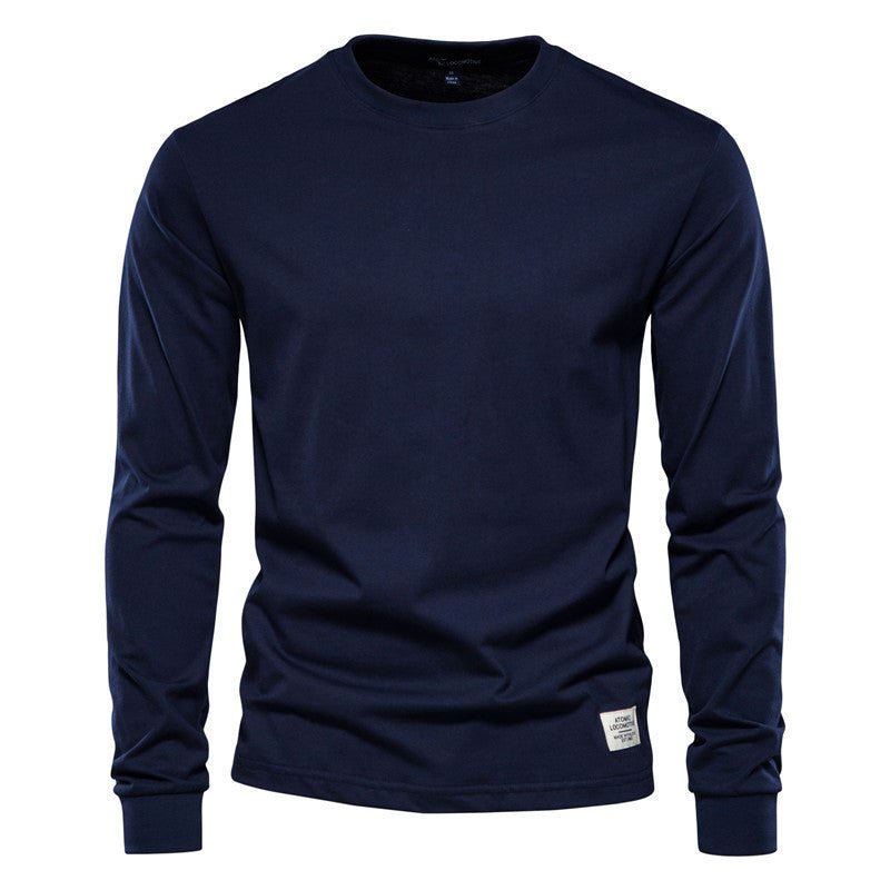 Men's Solid Color Round Neck Long-sleeved Top T-shirt | Luxury Home Accessories | Heulog Glow