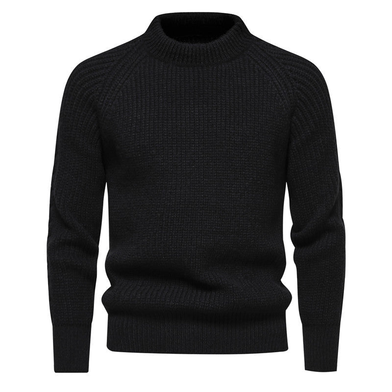 Men's Solid Color Round Neck Sweater | Luxury Home Accessories | Heulog Glow