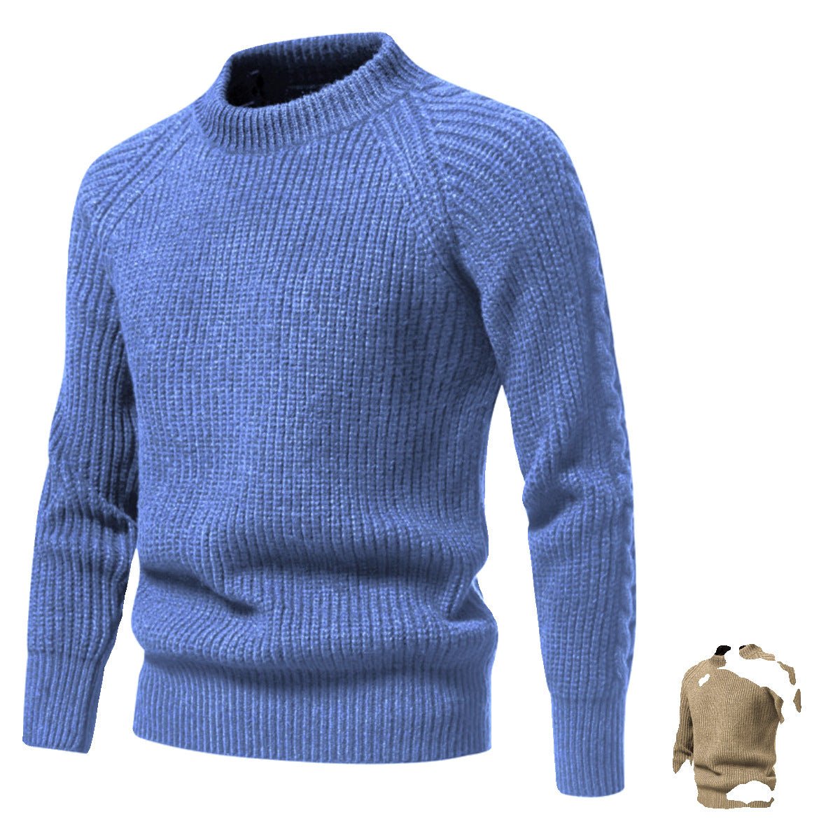 Men's Solid Color Round Neck Sweater | Luxury Home Accessories | Heulog Glow