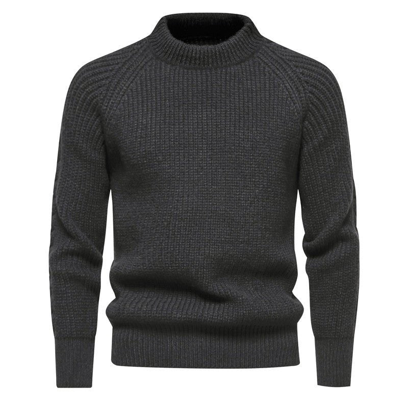 Men's Solid Color Round Neck Sweater | Luxury Home Accessories | Heulog Glow